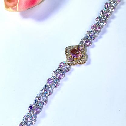 Pulsera de aguamarina y perla hecha a mano