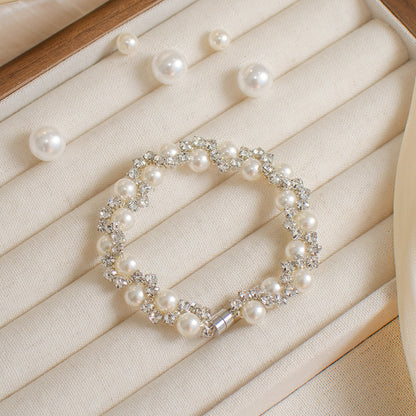 Pulsera de alta calidad hecha a mano con cristales checos y perlas