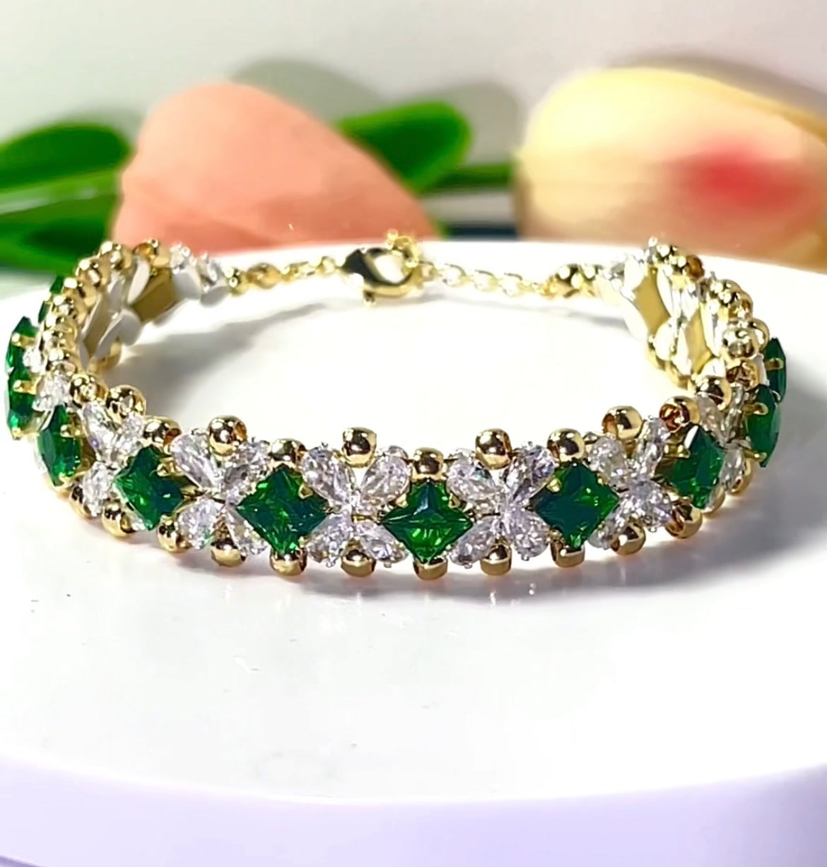 Pulsera de aguamarina y perla hecha a mano