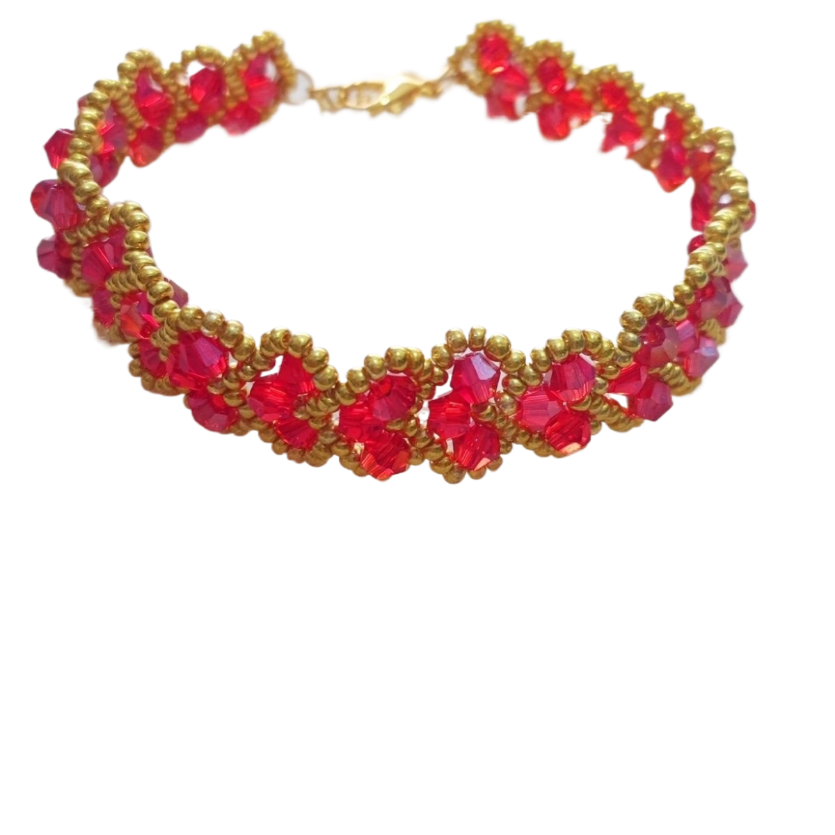 Pulsera de corazón con cuentas hecha a mano