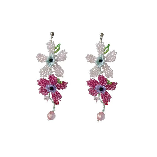 Pendientes de cuentas hechos a mano Pendientes florales de verano hechos a mano