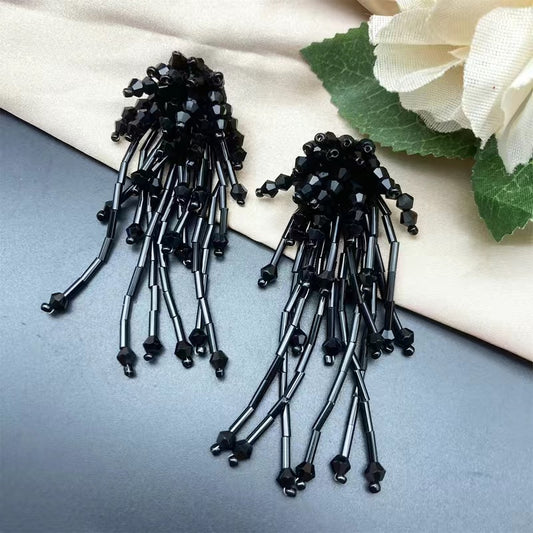 Handgefertigte Perlenquastenohrringe