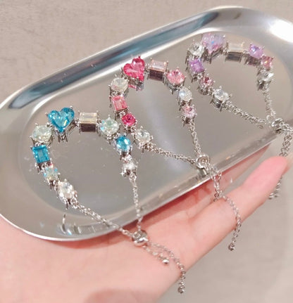 Pulsera de aguamarina y perla hecha a mano