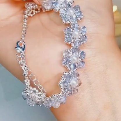 High-Quality Handmade Bracelet Beaded  Bracelet with Diamond Beads and Pearls DIY Gift