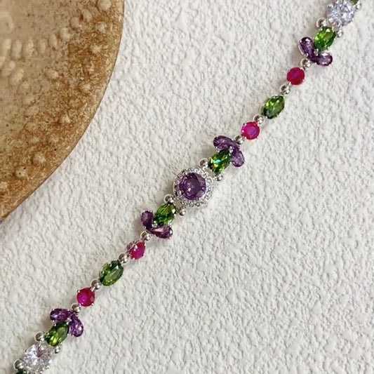 Pulsera de aguamarina y perla hecha a mano