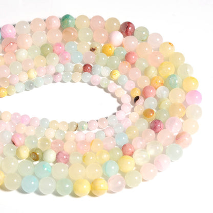 Multicolor Green Jade Beads with Afghan Jade Round Gemstones