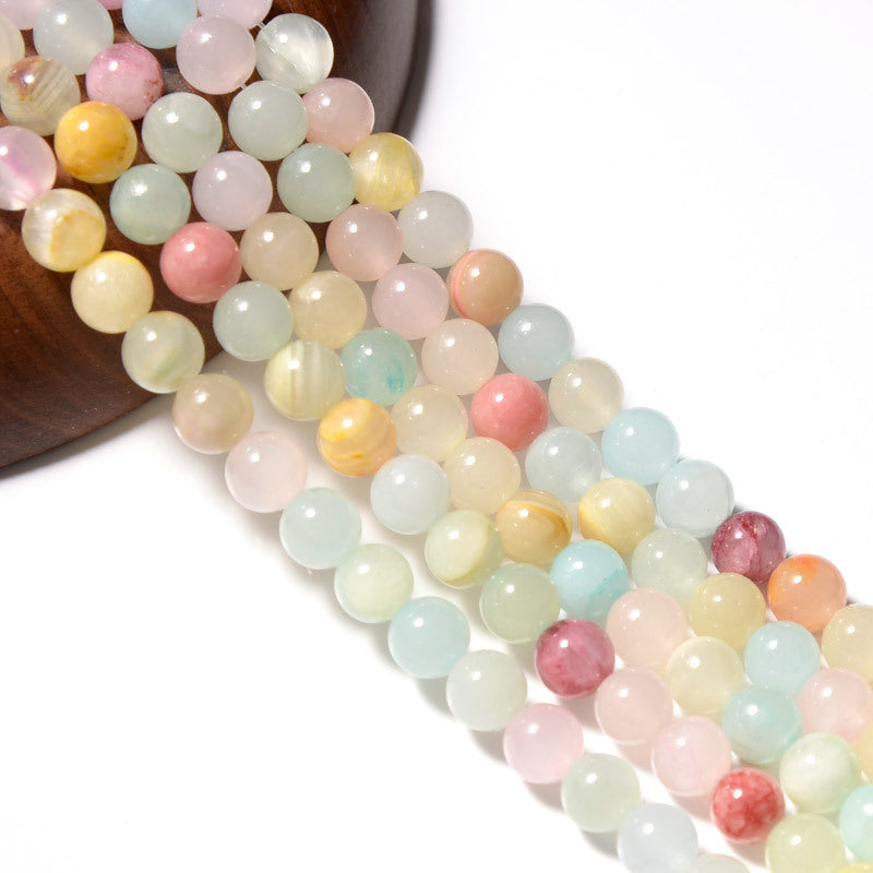 Multicolor Green Jade Beads with Afghan Jade Round Gemstones