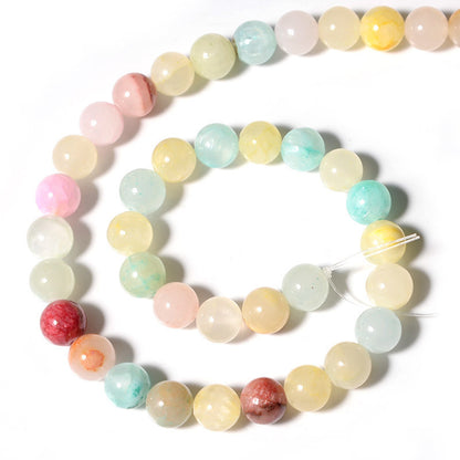 Multicolor Green Jade Beads with Afghan Jade Round Gemstones