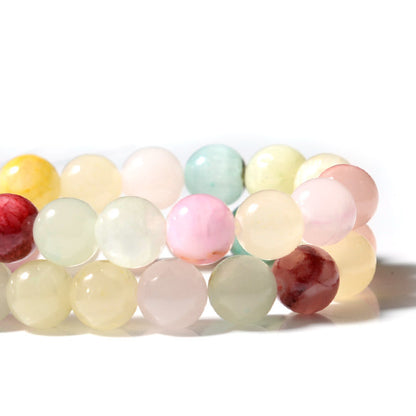 Multicolor Green Jade Beads with Afghan Jade Round Gemstones