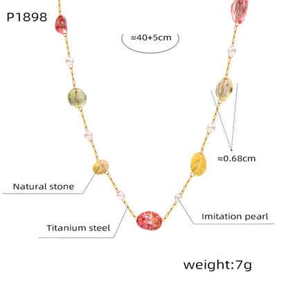 Collar de clavícula de piedra natural para mujer: collar de malaquita esmaltada de acero y titanio bañado en oro de 18 quilates