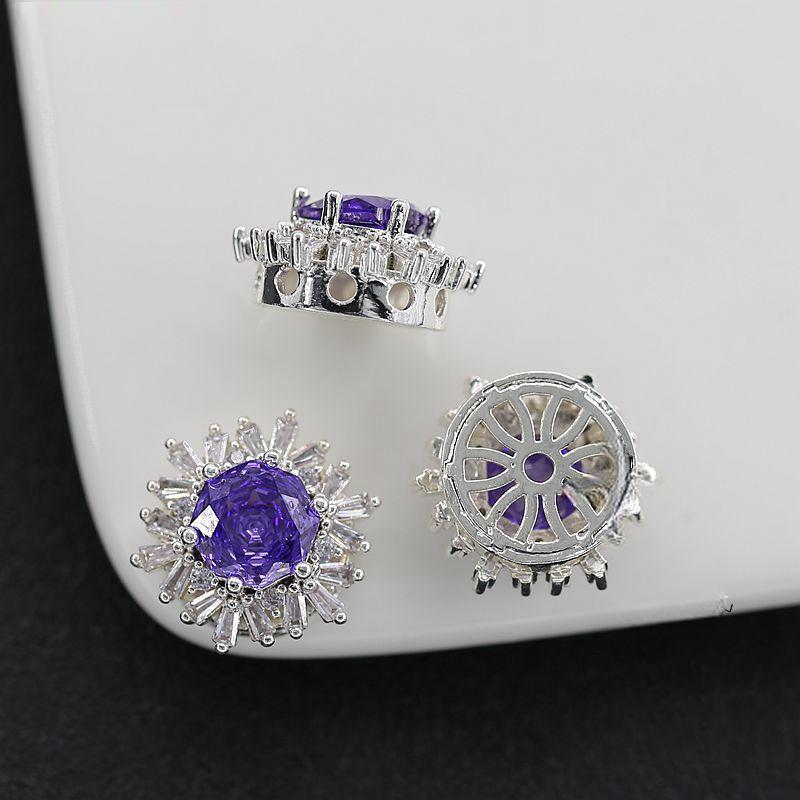Purple Rose-Cut Zircon Spacer Bead  DIY Jewelry Accessories