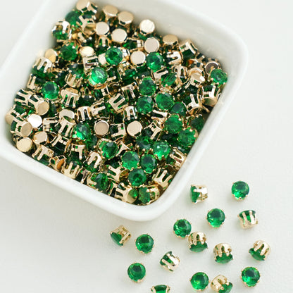 OneMillet Round Cubic Zirconia Beads  Gold Plated