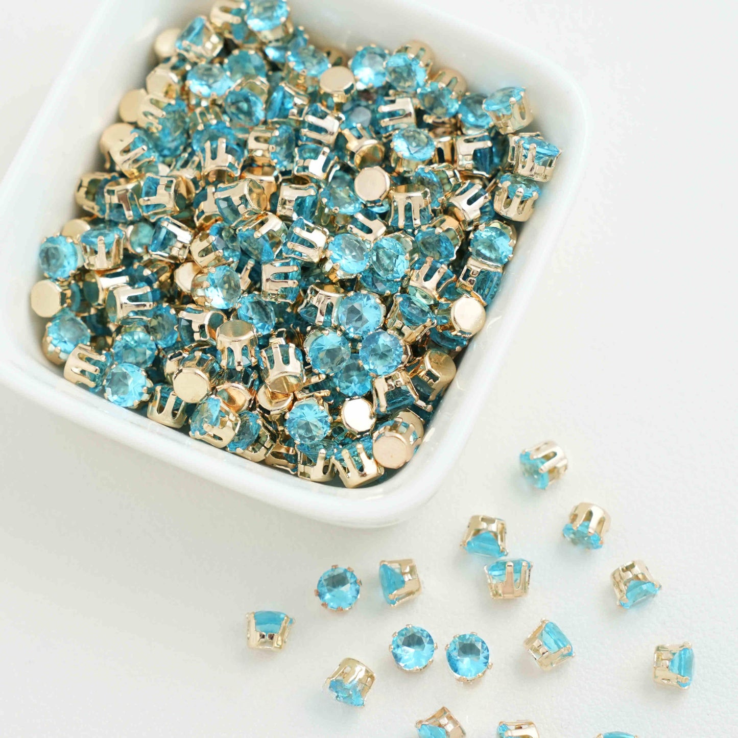 OneMillet Round Cubic Zirconia Beads  Gold Plated