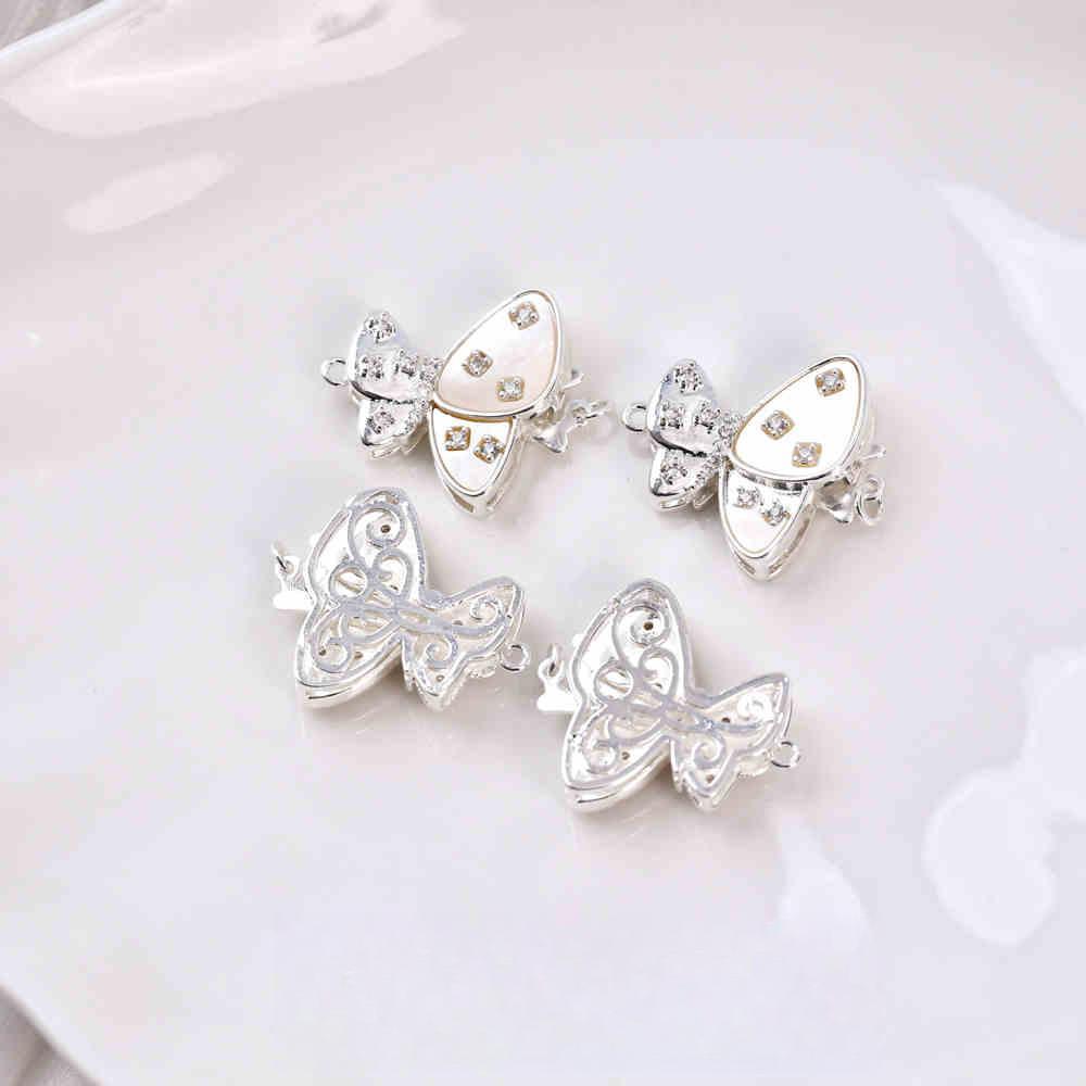 White Shell Butterfly End Clasp for DIY Jewelry Making