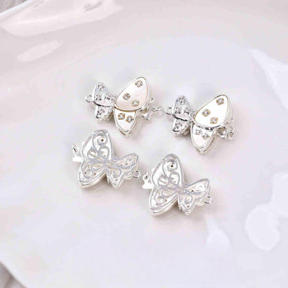 White Shell Butterfly End Clasp for DIY Jewelry Making