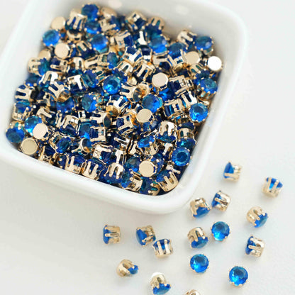 OneMillet Round Cubic Zirconia Beads  Gold Plated