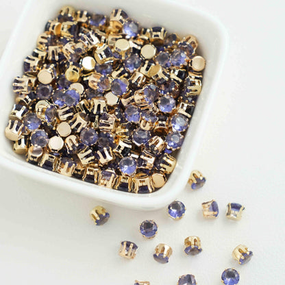 OneMillet Round Cubic Zirconia Beads  Gold Plated