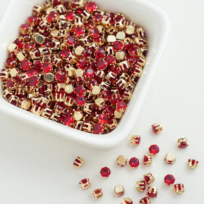 OneMillet Round Cubic Zirconia Beads  Gold Plated