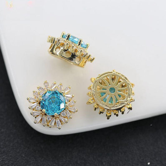 Zirkon Aquamarin Spacer Perlen handgefertigt DIY Perlen Armband und Halskette Schmuck machen liefert