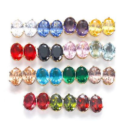 OneMillet Oval Zircon Zirconia Beads DIY Accessories 6*8MM