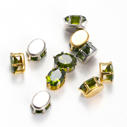 OneMillet Oval Zircon Zirconia Beads DIY Accessories 6*8MM