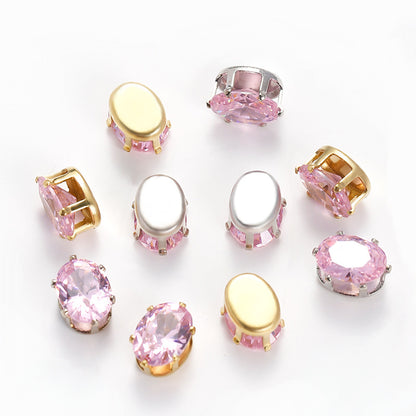 OneMillet Oval Zircon Zirconia Beads DIY Accessories 6*8MM