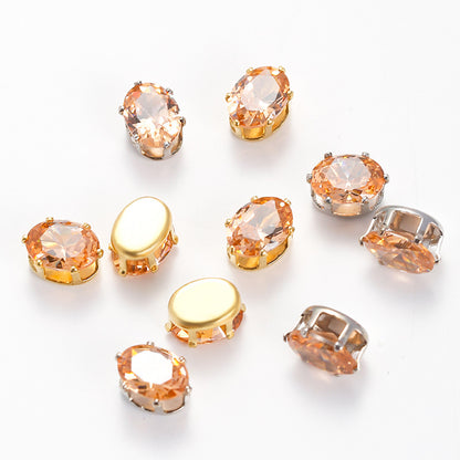 OneMillet Oval Zircon Zirconia Beads DIY Accessories 6*8MM