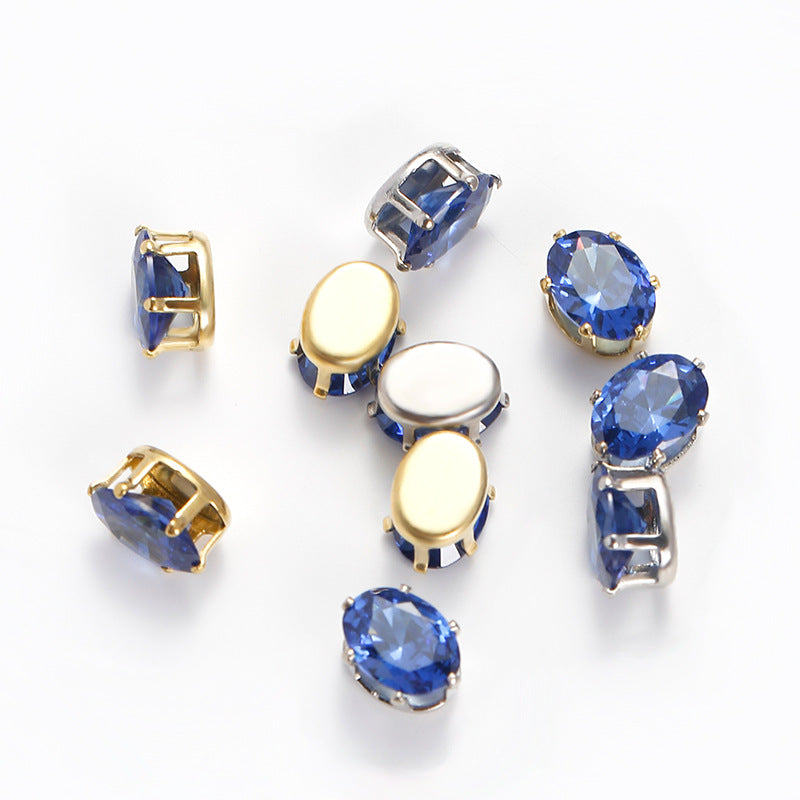 OneMillet Oval Zircon Zirconia Beads DIY Accessories 6*8MM