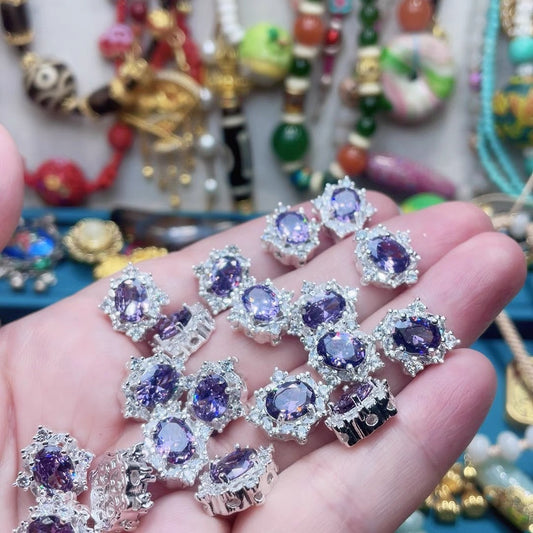 Zirkon Aquamarin Spacer Perlen handgefertigt DIY Perlen Armband und Halskette Schmuck machen liefert