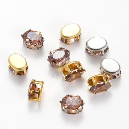 OneMillet Oval Zircon Zirconia Beads DIY Accessories 6*8MM