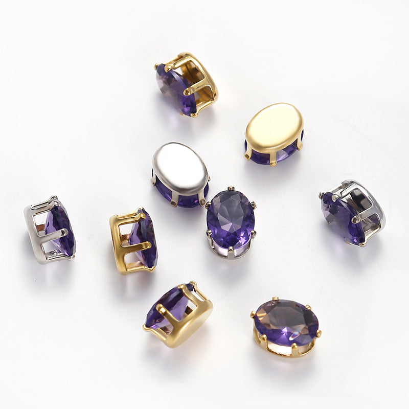 OneMillet Oval Zircon Zirconia Beads DIY Accessories 6*8MM