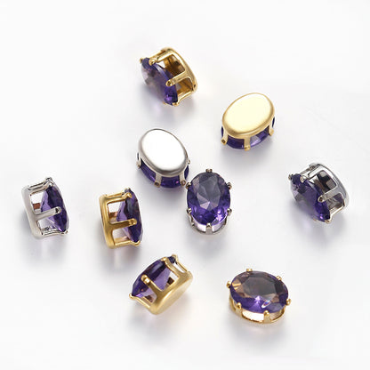 OneMillet Oval Zircon Zirconia Beads DIY Accessories 6*8MM