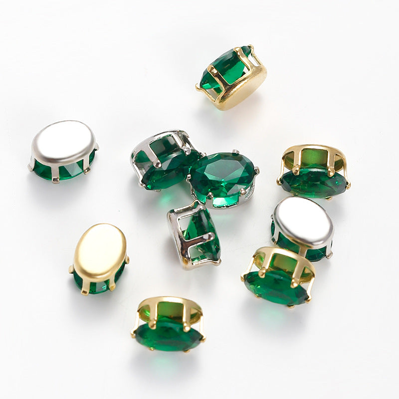 OneMillet Oval Zircon Zirconia Beads DIY Accessories 6*8MM