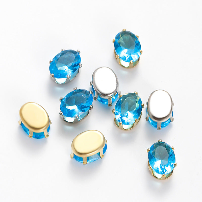 OneMillet Oval Zircon Zirconia Beads DIY Accessories 6*8MM