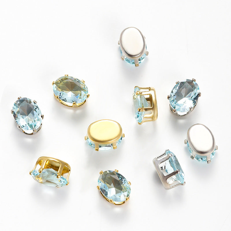 OneMillet Oval Zircon Zirconia Beads DIY Accessories 6*8MM