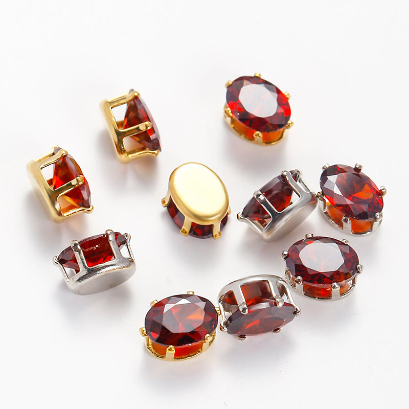 OneMillet Oval Zircon Zirconia Beads DIY Accessories 6*8MM