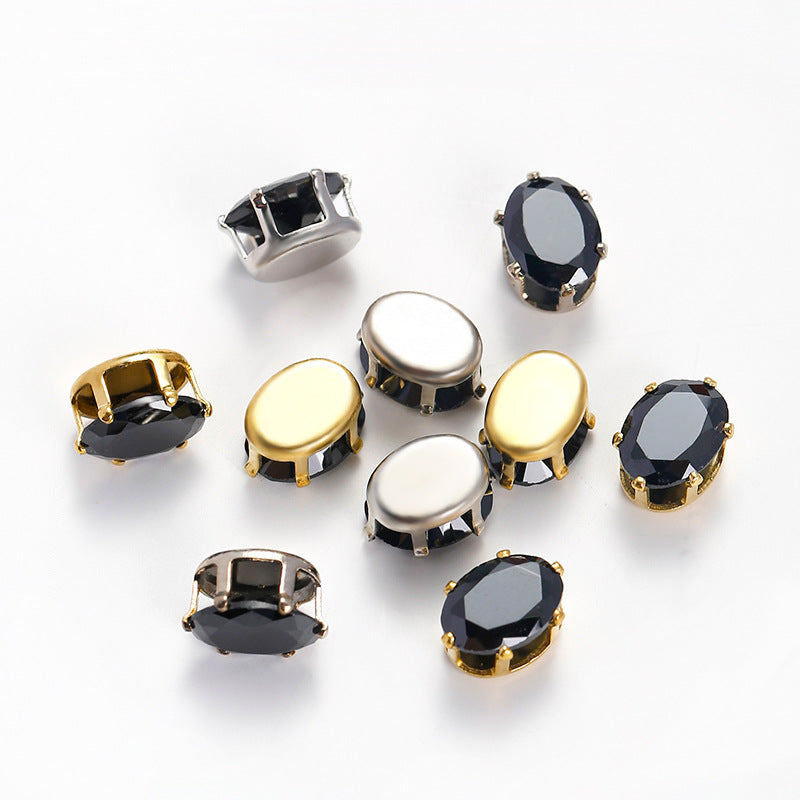 OneMillet Oval Zircon Zirconia Beads DIY Accessories 6*8MM