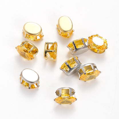 OneMillet Oval Zircon Zirconia Beads DIY Accessories 6*8MM