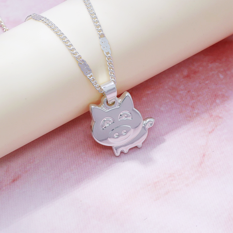 Pig Pendant 925 Sterling Silver Necklace