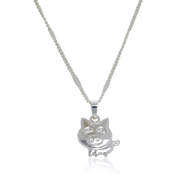 Pig Pendant 925 Sterling Silver Necklace