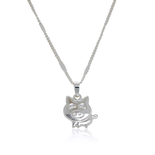 Pig Pendant 925 Sterling Silver Necklace