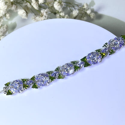 Pulsera de aguamarina y perla hecha a mano