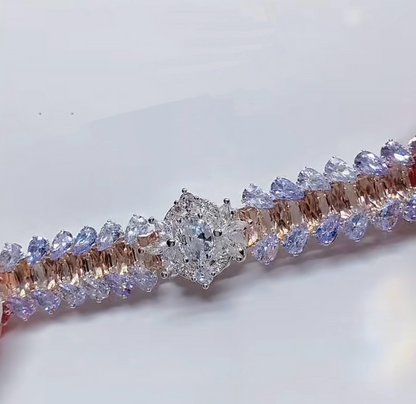 Kit-M36 Purple Zircon Bracelet Zirconia Beads DIY Kit