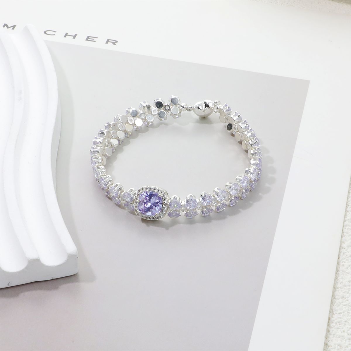 Pulsera de aguamarina y perla hecha a mano