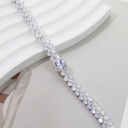 Pulsera de aguamarina y perla hecha a mano