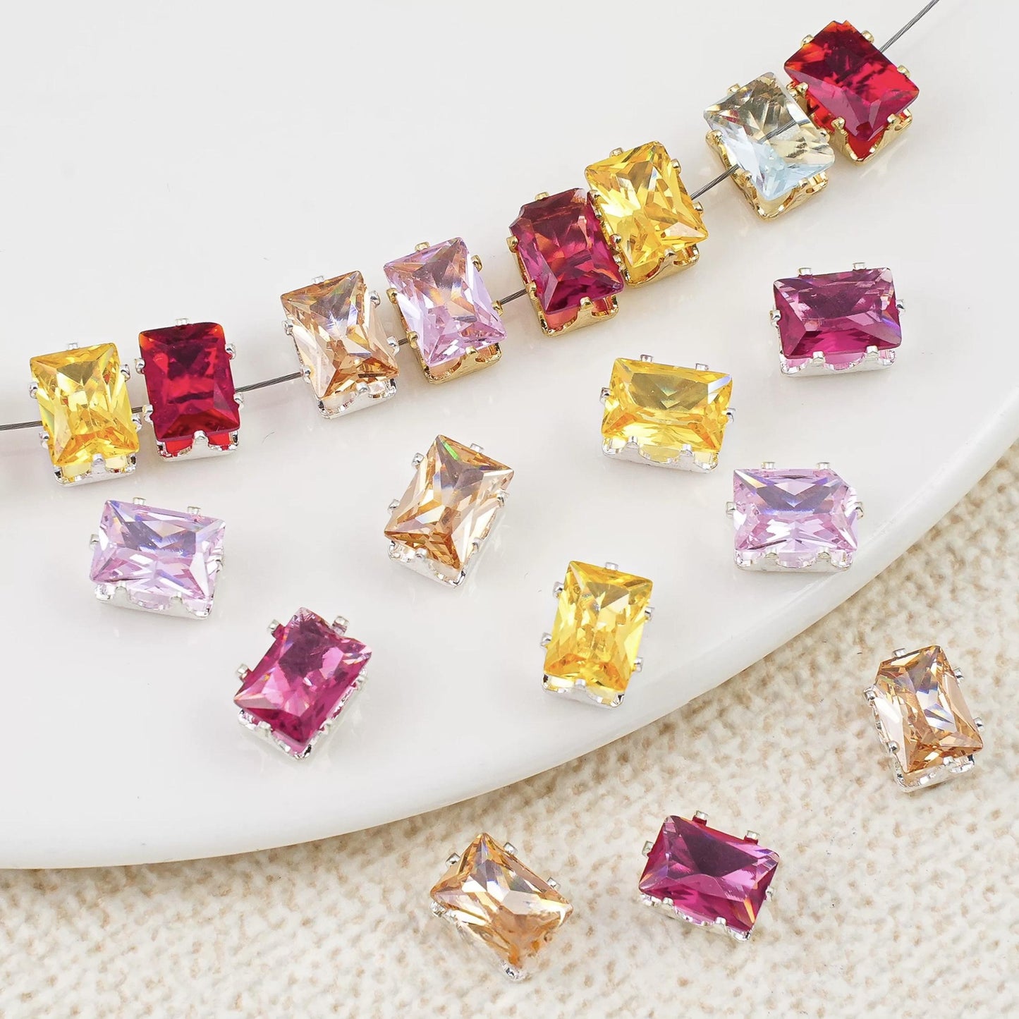 OneMillet Rectangle Zircon Beads 5*7MM