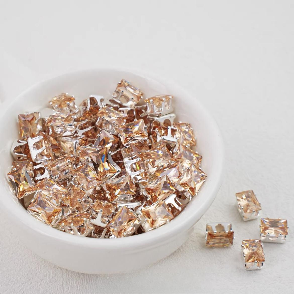 OneMillet Rectangle Zircon Beads 5*7MM