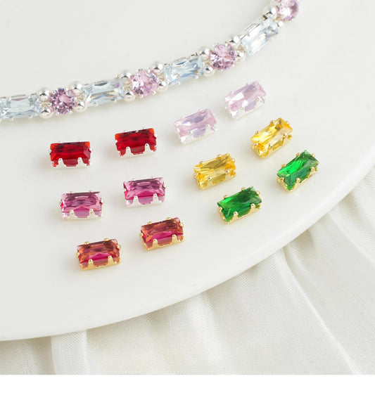 OneMillet Rectangular  Zirconia Beads  3*6MM