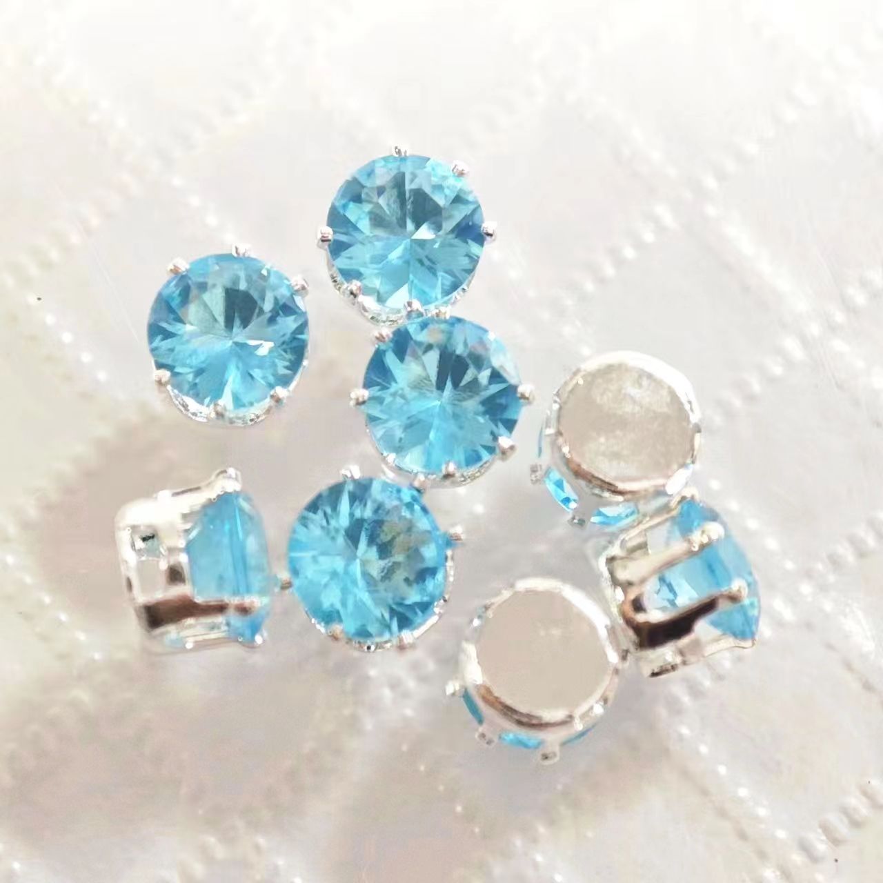 OneMillet Round Cubic Zirconia Beads AAA Silver Plated