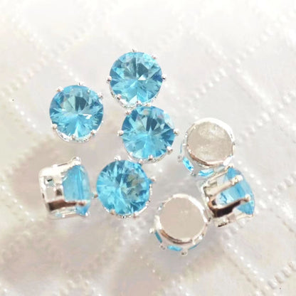 OneMillet Round Cubic Zirconia Beads AAA Silver Plated